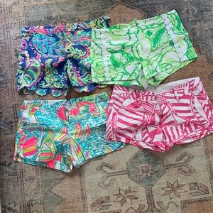 Lilly Pulitzer shorts, four pairs sizes 4 and 6. All EUC.